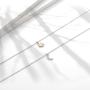 Sun Moon Pendant Necklace, Stainless Steel Heart-Shaped Sun and Moon Y Necklace Vertical Bar Looped Adjustable Long Necklace for Girls, Ladies, Boys, Men, 2 in 1 Set