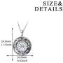AOBOCO Compass Necklace Sterling Silver Circle Pendant Necklace with Color-changed Crystal, Birthday Graduation Jewelry Gift for Women Men Girls AOBOCO Compass Necklace Sterling Silver Circle Pendant Necklace with Color-changed Crystal, Birthday Graduation Jewelry Gift for Women Men Girls