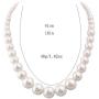 HAPPYAN Handmade Faux Pearl Necklace and Clip on Earrings Jewelry Sets for Women Bib Choker Collar Necklace