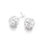 Rhinstone Pendant Necklace Silver Spherical Earrings Jewelry Set alentines Day Jewel Gifts for Mom Wife Party/Anniversary Day/Birthday.
