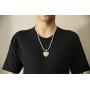 Hip Hop Bubble Broken Heart Pendant Necklace Iced Out Broken Heart 14K Gold Plated Full CZ Diamond Necklace with 24 inches Chain for Men Women Gold