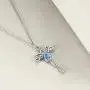 UCADRIT Angel Cross Necklace for Women 925 Sterling Silver with March Birthstone Guardian Angel Jewelry Gifts for Women UCADRIT Angel Cross Necklace for Women 925 Sterling Silver with March Birthstone Guardian Angel Jewelry Gifts for Women