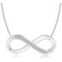 April Birthstone - Sideways Pave-Set Diamond Infinity Necklace (1mm Diamond)