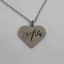 Name Necklace for Women and Girls. Silver Color Laser Engraved 1'' Heart Personalized Pendant. 20'' Adjustable Necklace. Perfect Present for Your Girlfriend. Best Gift idea for Your Daughter