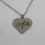 Name Necklace for Women and Girls. Silver Color Laser Engraved 1'' Heart Personalized Pendant. 20'' Adjustable Necklace. Perfect Present for Your Girlfriend. Best Gift idea for Your Daughter
