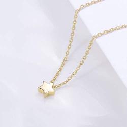 S.Leaf Tiny Star Necklace Sterling Silver Dainty Necklace Gold Necklaces for Women