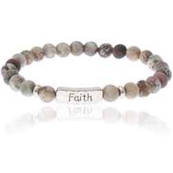 Inspirational Bracelets for Women – Faith Bracelet – Natural Stone Stretch Message Bracelet – Free Gift Box - Great Gift