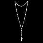 U/K 8/20mm Glow in The Dark Rosary Light Luminous Round Beads Noctilucent Cross Jesus Maria Pendant Necklace for Boys Girls Men Women Catholic Crucifix Religious Necklace Prayer Jewelry