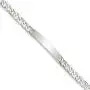 Solid 925 Sterling Silver Engravable Identification Name Bar Tag Baby ID Curb Cuban Link Bracelet - with Secure Lobster Lock Clasp 6'' (Width = 5mm)