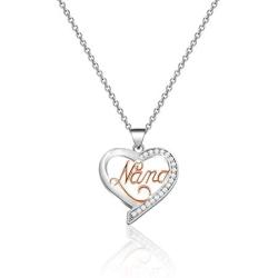 FUSTMW Nana Necklace Gifts from Grandchildren Crystal Love Heart Nana Pendant Necklace Jewelry Grandma Gift Nana Gifts for Birthday