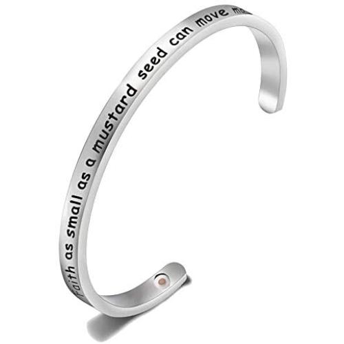 Belingry Faith As Small As A Mustard Seed Can Move Mountains Cuff Bracelet Mustard Seed Jewelry