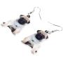 NEWEI Acrylic Fashion Puppy Pug Dog Dangle Earrings Big Long Drop For Women Kid Sweet Animal Jewelry Gift Charm