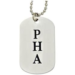 Engraved Prince Hall Square & Compass Silver Dog Tag Masonic Necklace - [Silver][2 Tall]