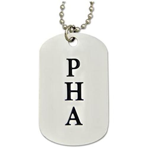 Engraved Prince Hall Square & Compass Silver Dog Tag Masonic Necklace - [Silver][2 Tall]