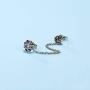 Chain Linked Upper Ear Stud Punk Sword Dangle Surgical Steel Helix Cartilage to Lobe Stud Earring