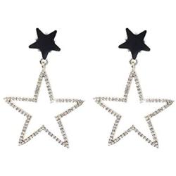 Black Gold Star Cubic Zirconia Earrings