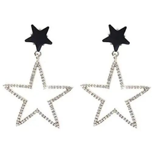Black Gold Star Cubic Zirconia Earrings Black Gold Star Cubic Zirconia Earrings