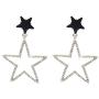 Black Gold Star Cubic Zirconia Earrings