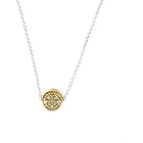 My Saint My Hero Benedictine Petite Necklace - Silver-Tone Floating Benedictine Medal My Saint My Hero Benedictine Petite Necklace - Silver-Tone Floating Benedictine Medal
