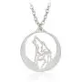 Round Howling Wolf Totem Necklace Pendant with Chain for Men and Women Animal Movie Jewelry Round Howling Wolf Totem Necklace Pendant with Chain for Men and Women Animal Movie Jewelry