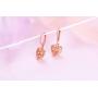 S925 Sterling Silver Heart Dangle Drop Stud Earrings for Women Girl