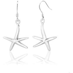 Sterling Silver Starfish Dangle Hook Earrings