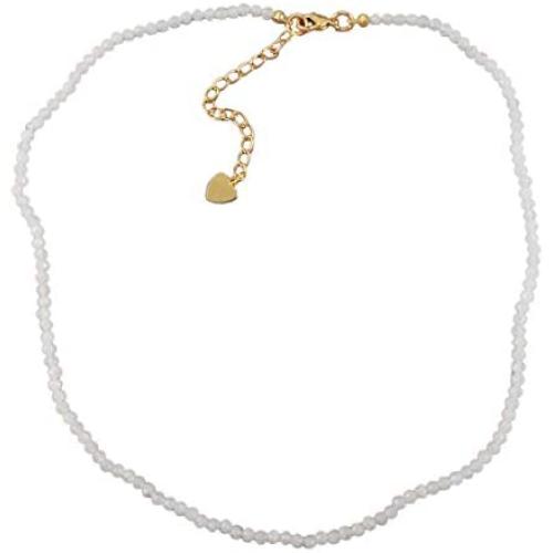 ZENGORI 1 Pcs 3mm Faceted Natural Multi-Kind Gemstones Bead Choker Necklace Adjustable Handmade Jewelry