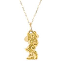 Disney Minnie Mouse 10KT Yellow Gold Pendant Necklace, 18 Inch Chain; Jewelry for Women