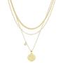 Bijoux et tou 18K Gold Plated Multi Layer Astrology Constellation Horoscope Zodiac Simple Double Side Pendant Necklace 15.5''-21''