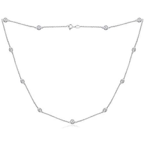 JADMIRE Sterling Silver 4mm Swarovski Zirconia Round-Cut Station Necklace, 18'' or 36''