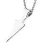 HZMAN Mens Arrowhead Arrow Stainless Steel Pendant Necklace with Steel Wheat Chain HZMAN Mens Arrowhead Arrow Stainless Steel Pendant Necklace with Steel Wheat Chain