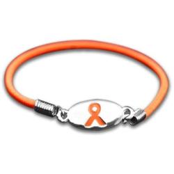 Fundraising For A Cause | Orange Ribbon Stretch Bracelets - Orange Ribbon Awareness Bracelets for Leukemia Awareness, Kidney Cancer, Multiple Sclerosis, Gun Violence & Hunger Awareness