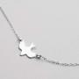TseanYi Sidesway Dove Choker Necklace Tiny Silver Bird Dove Necklace Chain Sparrow Cute Necklaces Jewelry for Women and Girls (Silver)