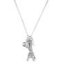 LUX ACCESSORIES Eiffel Tower Paris Pave Camera Tourist Faux Pearl Charm Necklace