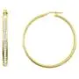 18K Yellow Gold Plated Sterling Silver 40mm Hoop Earrings Studded With Swarovski Crystals 18K Yellow Gold Plated Sterling Silver 40mm Hoop Earrings Studded With Swarovski Crystals