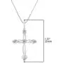 .925 Sterling Silver Round Cut Diamond Accent Cross Pendant Necklace (1/15 cttw, I-J Color, I3 Clarity)