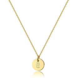 Turandoss Letter Initial Necklaces for Women - 14K Gold Filled Disc Letter Pendant Initial Necklace, Delicate Tiny Initial Necklace for Girls Teens Baby, Best Initial Necklace Gifts for Women