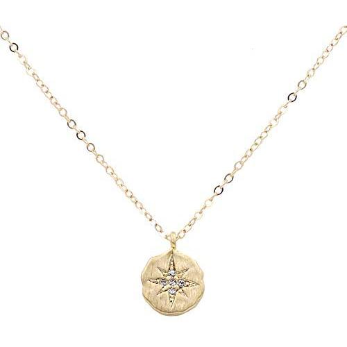 MaeMae Polaris North Star Charm Bracelet, Necklace 14K Gold Filled Dainty Cable Chain