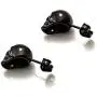 Xusamss Punk Jewelry Stainless Steel Skull Head Stud Earrings