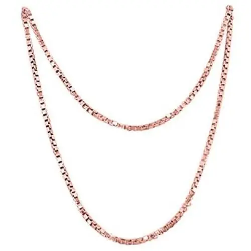 0.85MM 18'' Italian Box Chain 14K Rose White Yellow Gold Plated 925 Sterling Silver 0.85MM 18'' Italian Box Chain 14K Rose White Yellow Gold Plated 925 Sterling Silver