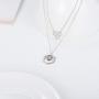 Bee Necklace for Women 925 Sterling Silver Honeycomb Bee Double Layered Choker Necklaces Jewelry Bumble Bee Gifts