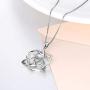 Celtic Love Knot Necklace Jewelry Sterling Silver Good Luck Vintage Triquetra Irish Celtic Love Heart Pendant Necklace for Women Girls
