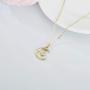 14k Gold Moon Necklace for Women, Real Gold Moon and North Star Pendant with Chain, Jewelry Gifts for Her, 16+1+1 Inch