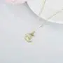 14k Gold Moon Necklace for Women, Real Gold Moon and North Star Pendant with Chain, Jewelry Gifts for Her, 16+1+1 Inch