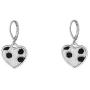 Pingyongchang 2pcs Silver Plated Cow Print Furs Necklace and Earring Cute Short Choker Fashion Simple Heart Pendant Necklaces for Women Girls Kids
