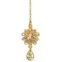Bindhani Womens Indian Jewelry Simple Bridal Wedding Party Wear Crafted Brides Gold Plated Kundan Polki Choker Necklace Earrings Tikka Fashion Bollywood Style Jewellery Tika Set for Bridemaids