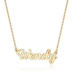 Ursteel Custom Name Necklace Personalized, 14K Gold Plated Personalized Name Necklace Dainty Name Plate Necklace Jewelry Personalized Gifts for Women Teen Girls