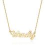 Ursteel Custom Name Necklace Personalized, 14K Gold Plated Personalized Name Necklace Dainty Name Plate Necklace Jewelry Personalized Gifts for Women Teen Girls