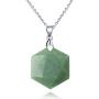 Hexagonal Chakra Necklace, Crystal Pendant Necklace Natural Healing Gemstone Tiger Eye Stone Jewelry with Chain Gift for Women