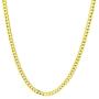 Nuragold 10k Yellow Gold 4mm Solid Cuban Curb Link Chain Pendant Necklace, Mens Womens Lobster Lock 16'' 18'' 20'' 22'' 24'' 26'' 28'' 30''